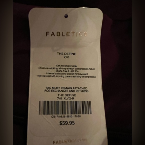 Fabletics The Define 7/8 Leggings in deep purple - Picture 1 of 3